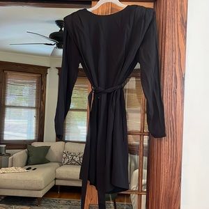 Mango- Black dress w/ structured shoulders- Size 2